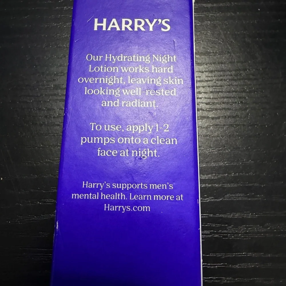 Harrys Hydrating Night Lotion Mens Face Moisturizer with Niacinamide 1.7oz 50ml